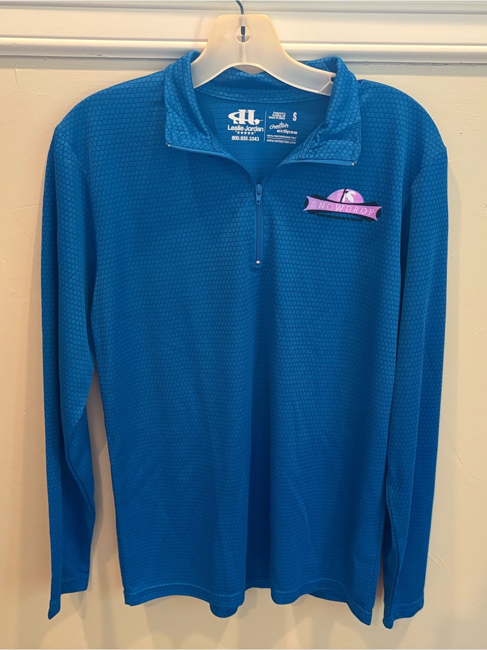 Snow Drop Women's Teal Half-Zip Performance Top Sz S preowned